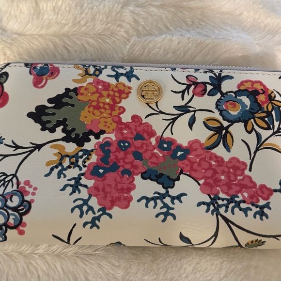 Tory Burch Handbags - Tory Burch Floral Pink and Blue Wallet